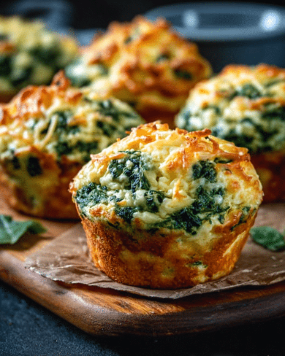 Easy Savory Muffins with Spinach and Ricotta Cheese