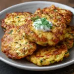 Crispy Zucchini & Potato Fritters with Spring Onions