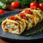 Zucchini Roll with Ricotta & Roasted Veggies