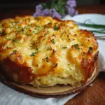 Vegetable-Packed Baked Potato with Scrambled Eggs and Cheese