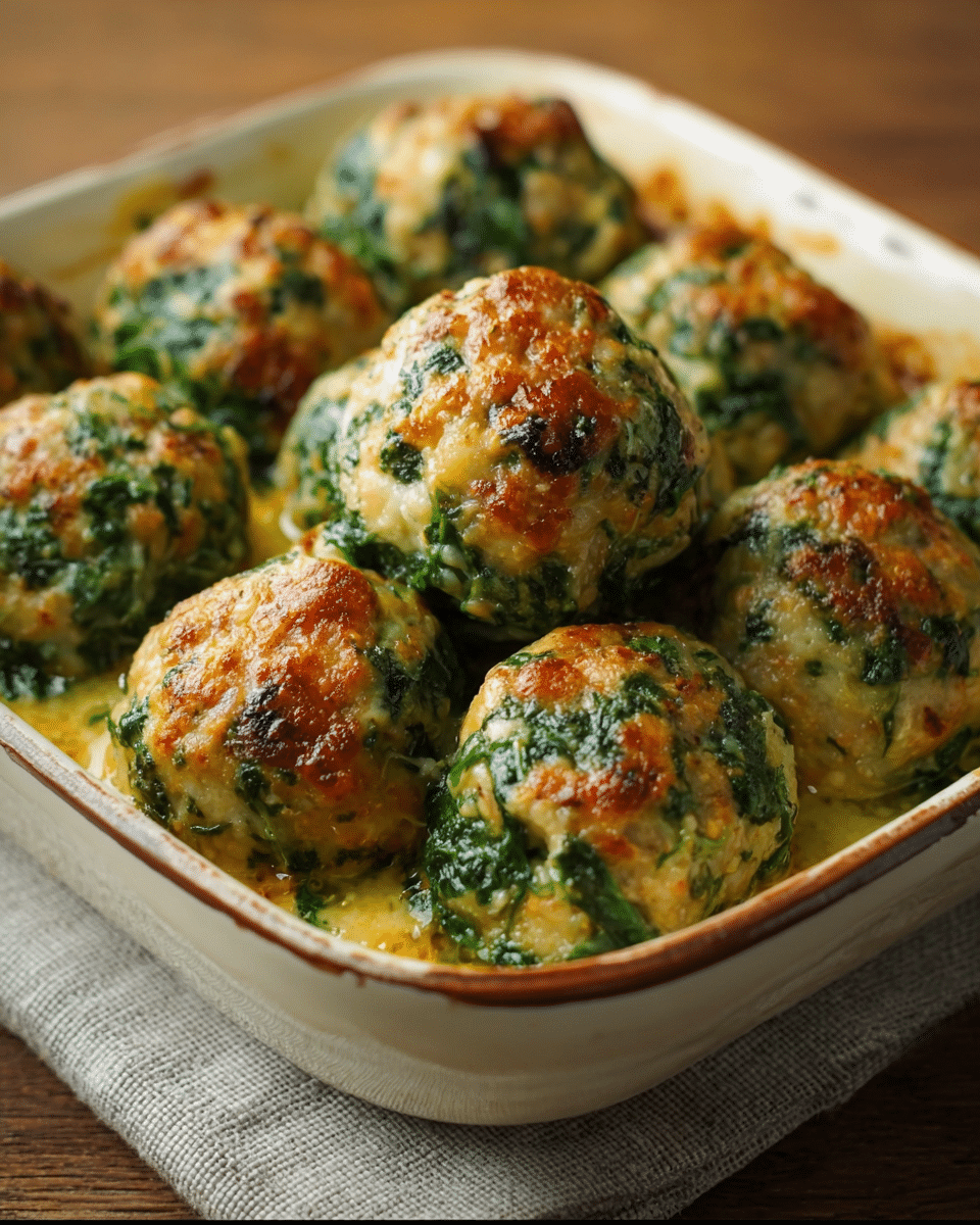 Spinach and Cheese Stuffed Meatballs – Easy Dinner