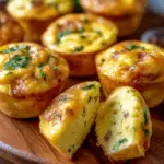Baked Fluffy Egg Bites with Cheese and Veggies