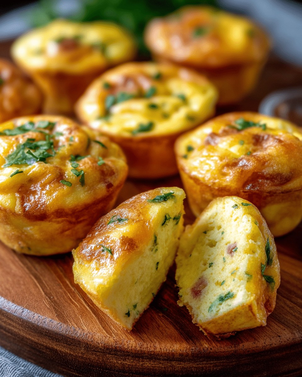 Baked Fluffy Egg Bites with Cheese and Veggies