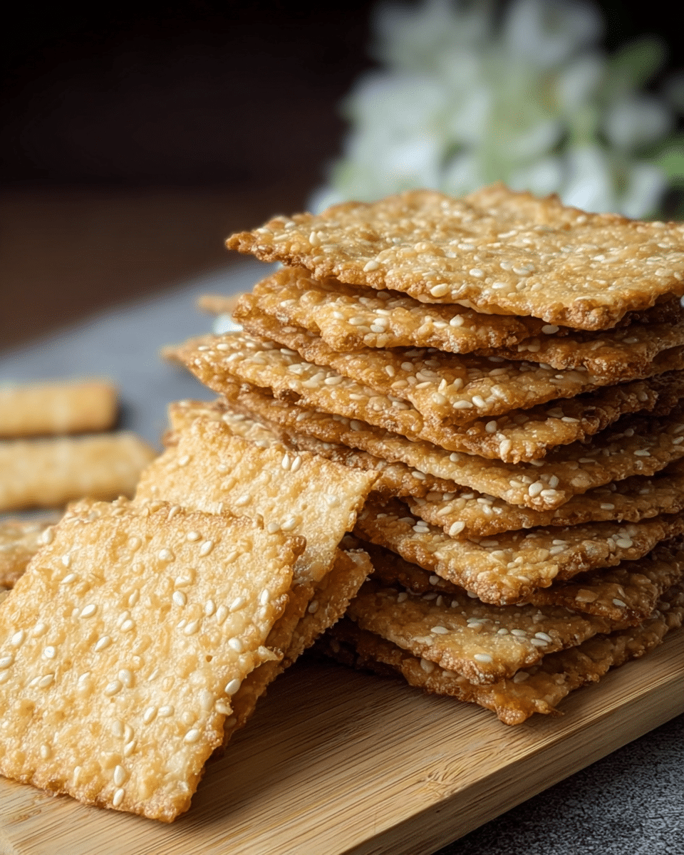 Crispy Flaky Crackers with Sesame Seeds