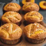 Moist Peach Yogurt Cake with Drained Sliced Peaches