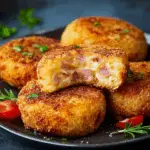 Cheesy Ham-Stuffed Potato Patties