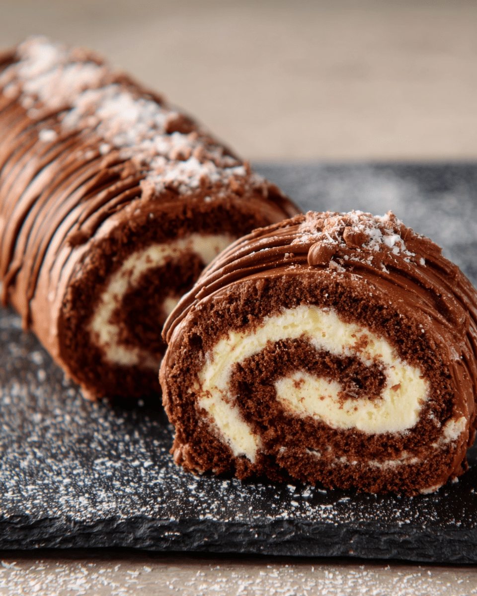 Chocolate Roll with Coconut Filling