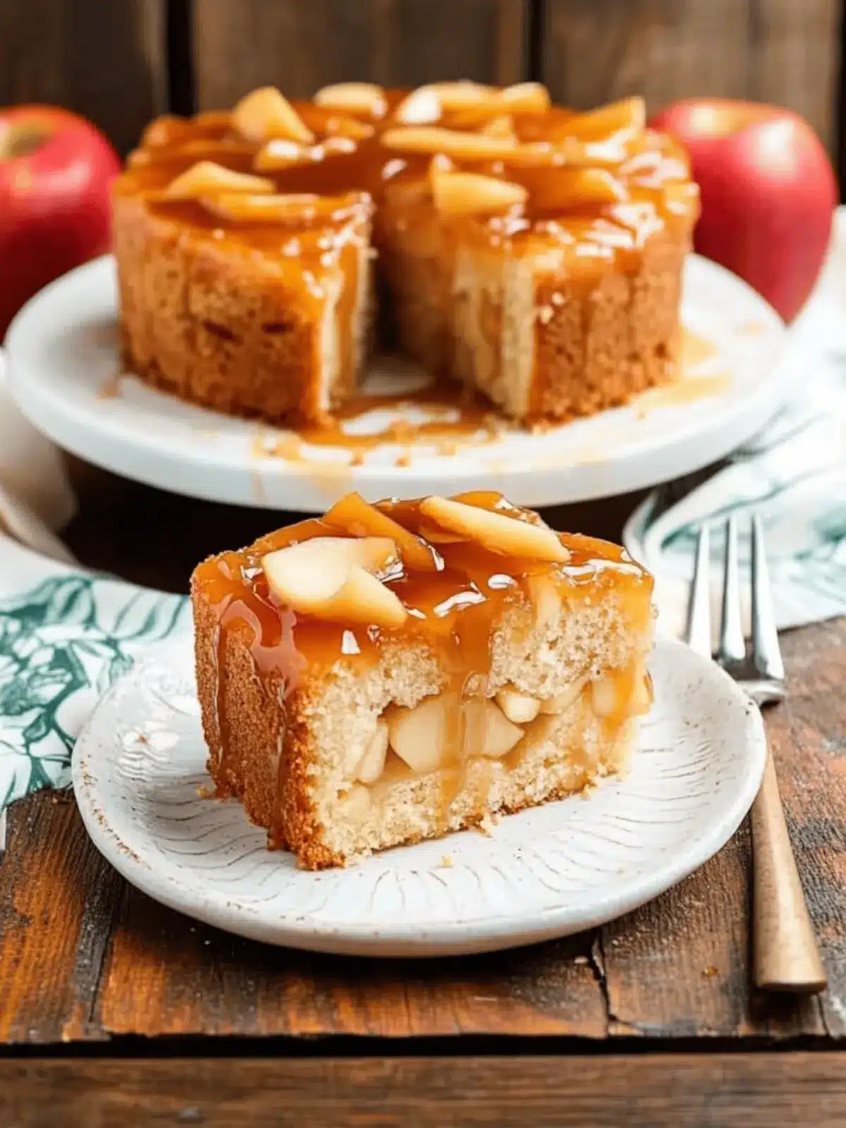 Tagirish Apple Cake With Caramel Sauce