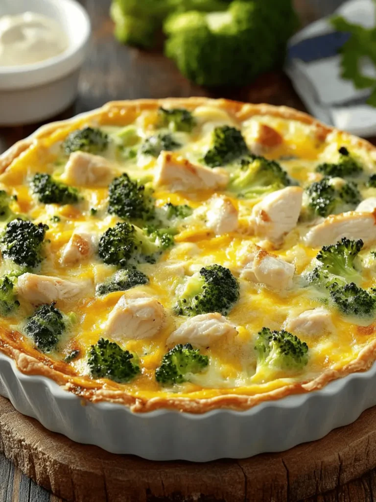Crustless Chicken, Broccoli & Cheddar Bake-Style Quiche