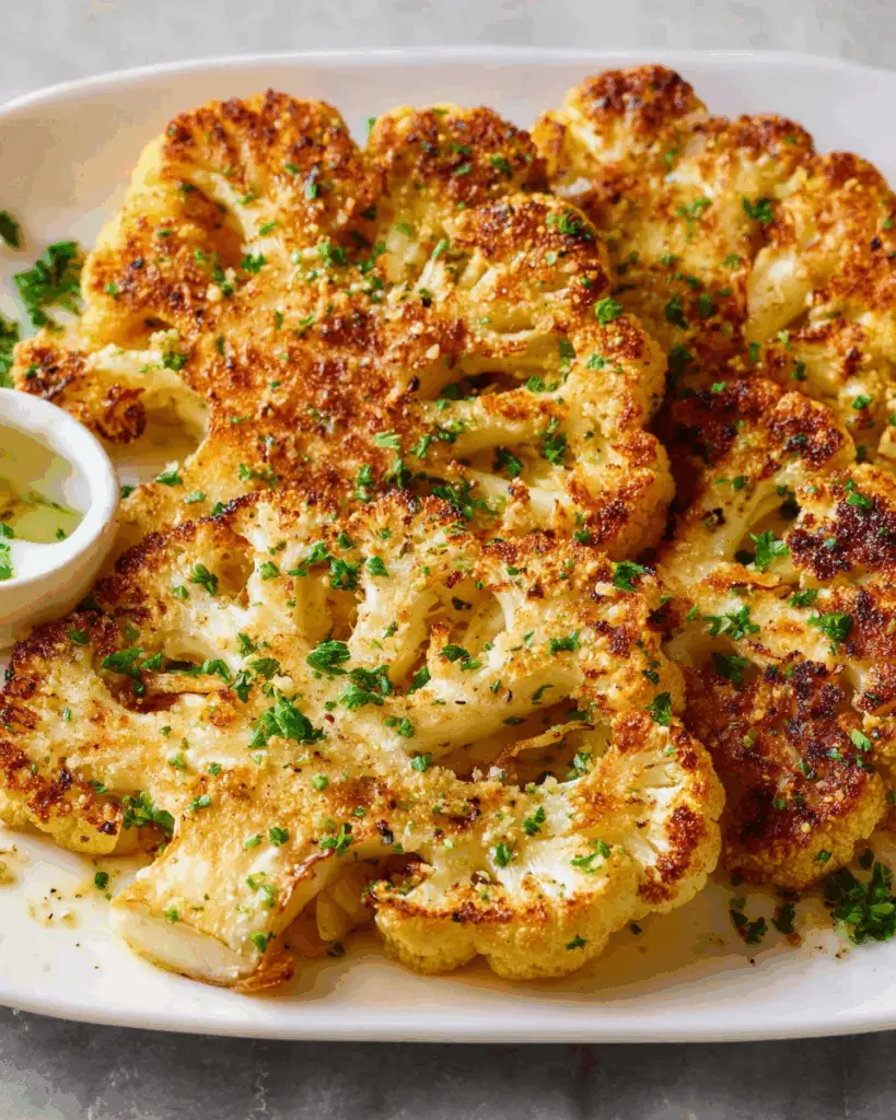 Crispy Parmesan Cauliflower Steaks