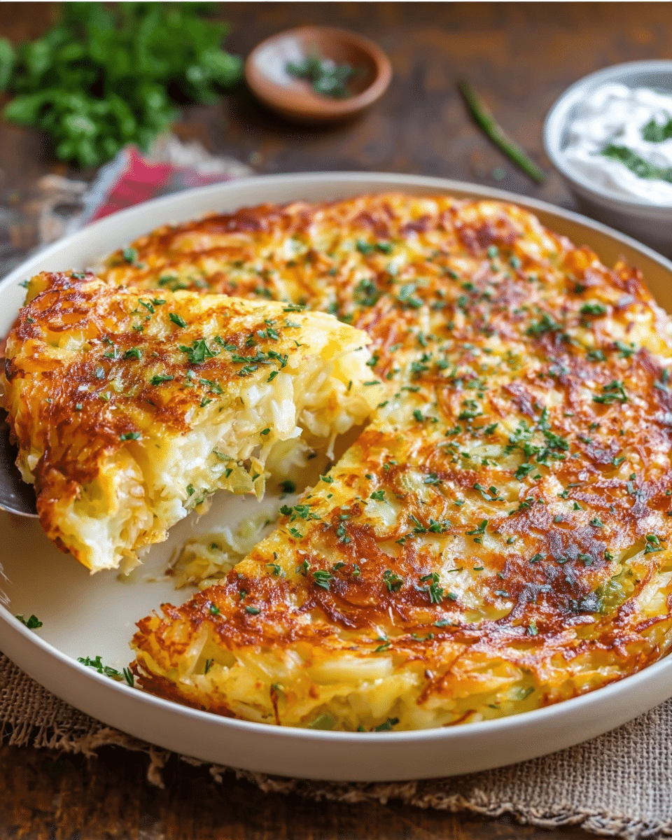 Savory Baked Cabbage Pancake – Healthy, Cheesy & Flavorful