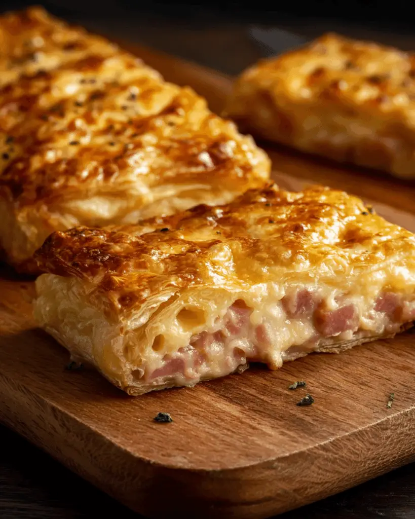 Ham and Cheese on Puff Pastry