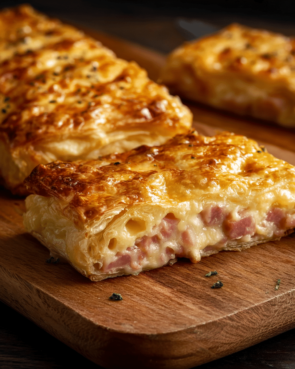 Ham and Cheese on Puff Pastry