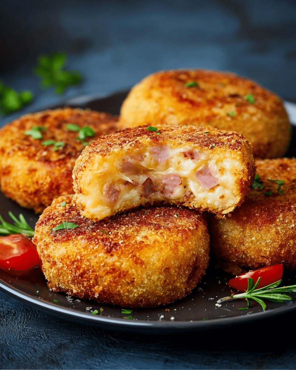 Potato Patties with Ham & Cheese