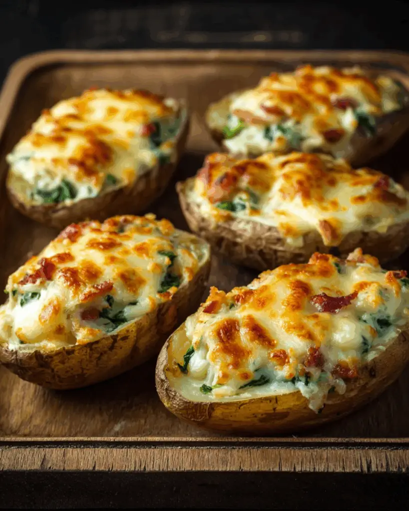 Twice-Baked Spinach and Cheese Stuffed Potatoes