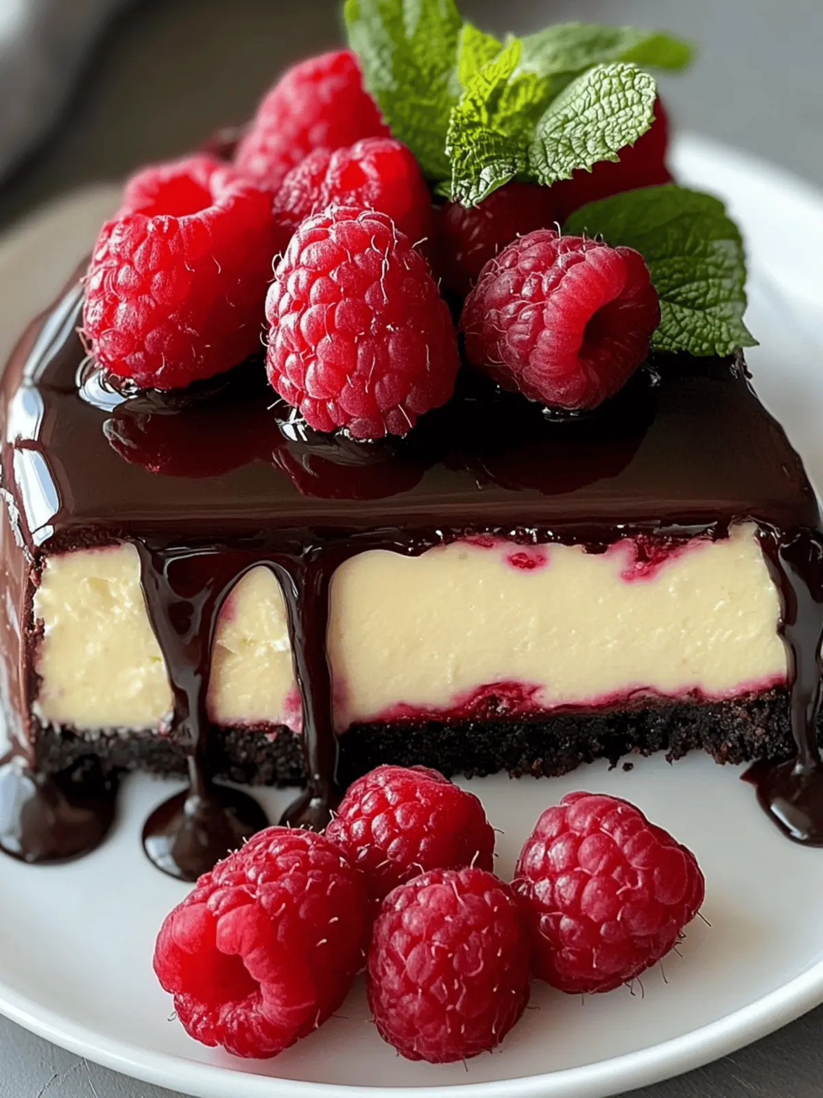 Dark Chocolate Raspberry Cheesecake