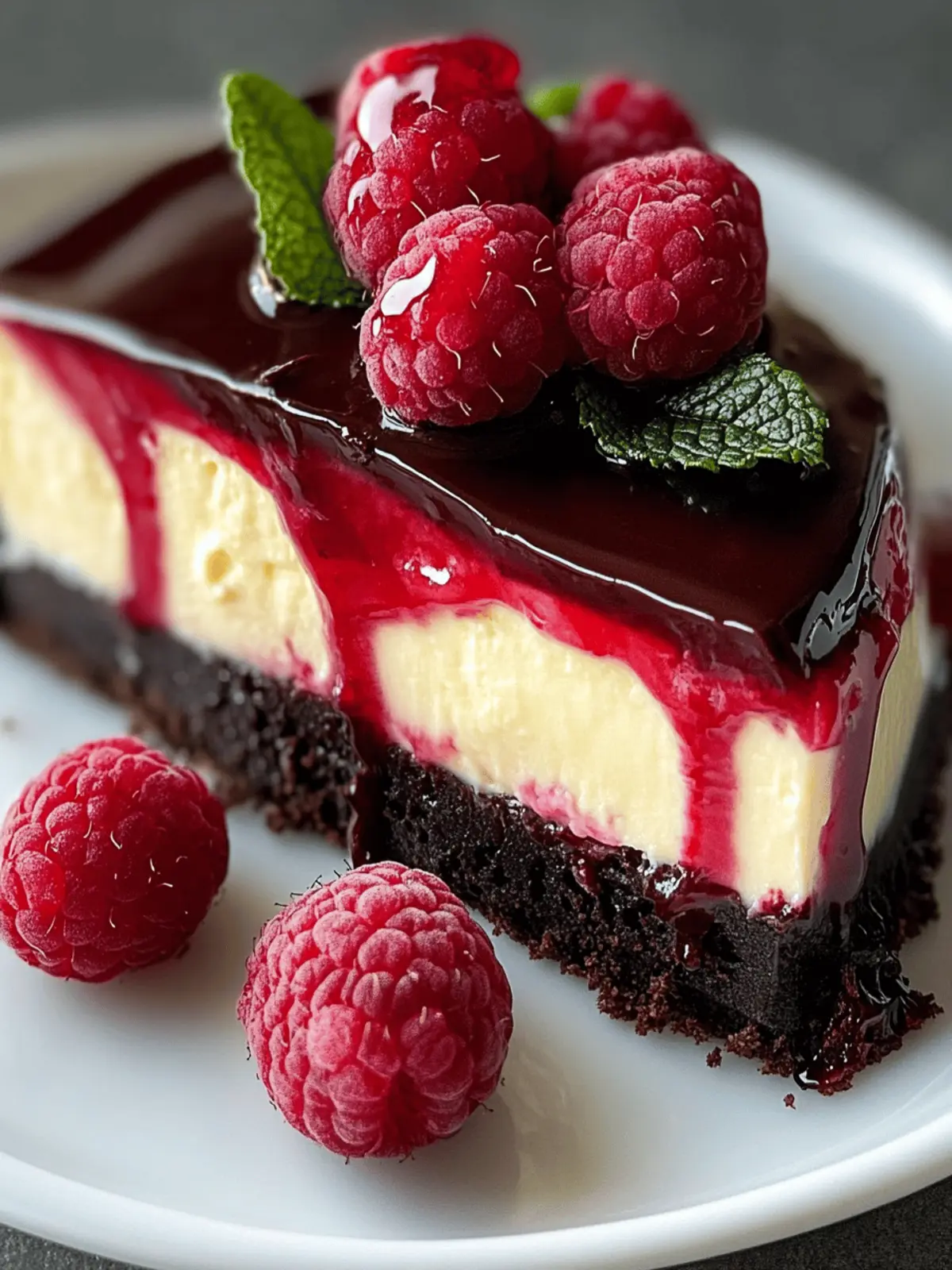 Dark Chocolate Raspberry Cheesecake