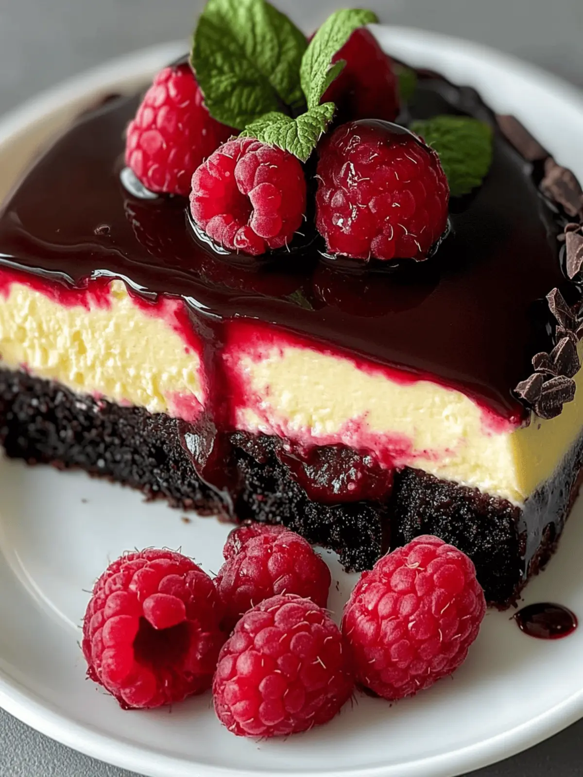 Dark Chocolate Raspberry Cheesecake