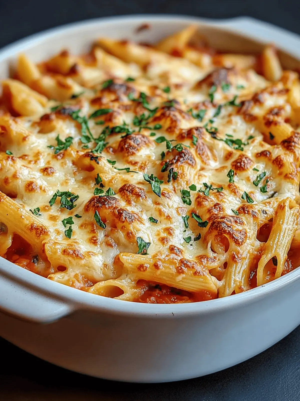 Creamy Tomato Basil Pasta Bake